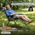 thumbnail image 3 of EDX Zero Gravity Chair XL Padded Folding Outdoor Recliner with Headrest & Cup Holder Tray, Adjustable 0–170°, Heavy Duty Steel Frame, Patio Lawn Beach Lounge Chair, Gary, 3 of 8