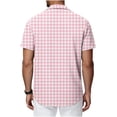 thumbnail image 7 of hoksml Men's Plaid Short Sleeve Camp Collar Button Down Shirts, Regular Fit Breathable Casual Tops for Beach Daily Vacation, 7 of 7