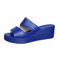 thumbnail image 5 of Eltusu Women Slide Sandals, Open Toe Soft Bottom Fashion Slip On Summer Wedge Shoes Blue Size 9.5, 5 of 7