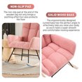 thumbnail image 5 of Ouyessir Nursery Rocking Chair Teddy Fabric Upholstered Glider Rocker Comfy Accent Chair with High Backrest for Living Room Bedroom Office(Pink), 5 of 7