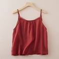 thumbnail image 4 of Active Tops Women Summer Casual Sleeveless Tank Top for Women with Lightweight Chiffon Layering and Relaxed Fit for Everyday Wear Red M, 4 of 4