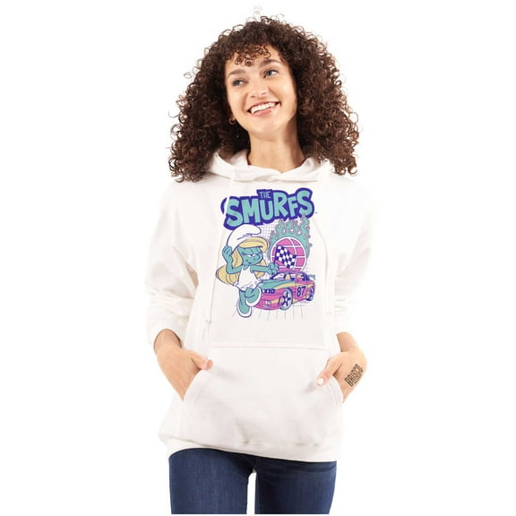 Smurfette Cartoon Flaming Racecar Hoodie Sweatshirt Women Brisco Brands S