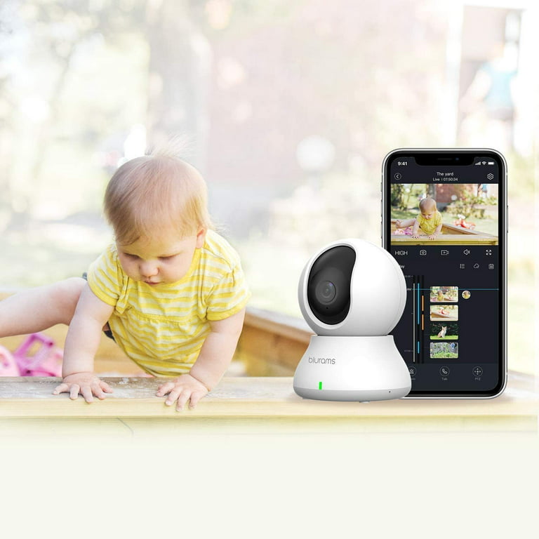 blurams Caméra de surveillance intérieure 2K - WiFi à 360 ° - Avec appel  tactile - Caméra pour animaux de compagnie / maison / enfants - Vision