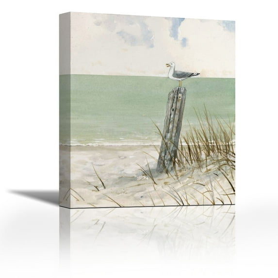 Seaside Perch - Contemporary Fine Art Giclee on Canvas Gallery Wrap - wall décor - Art painting - 22 x 27 Inch - Ready to Hang