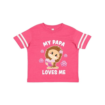

Inktastic My Papa Loves Me with Bigfoot Gift Toddler Toddler Girl T-Shirt