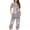 Gray, variant on Teissuly Women Casual Round Neck Short Sleeve Blouse Fashion Pants Pajamas Suit