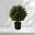 thumbnail image 4 of Fake Plants Artificial Cypress Topiary Ball Trees with Ground Spike Outdoor Faux Plants Indoor Faux Cedar Bushes UV Resistant for Front Porch DeCor 21 Inch, 4 of 9