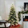 thumbnail image 5 of LuxenHome 7Ft Pre-Lit Flocked Fraser Fir Slim Artificial Christmas Tree, 5 of 9