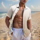 thumbnail image 5 of Mens Casual de Manga Corta Botón Abajo Camisas de Impresión Turndown Cuello Botón Camisa Poliéster, Moda de Verano Superior para Hombres Al Aire Libre, 5 of 6