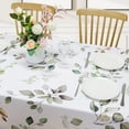 thumbnail image 3 of Leaves Tablecloth Waterproof Spring Winter Green Eucalyptus Leaf Tablecloth Rectangle Fall Autumn Table Cloth Watercolor Plants Stain Resistant Table Covers for Kitchen Picnic Party 60"x84", 3 of 5