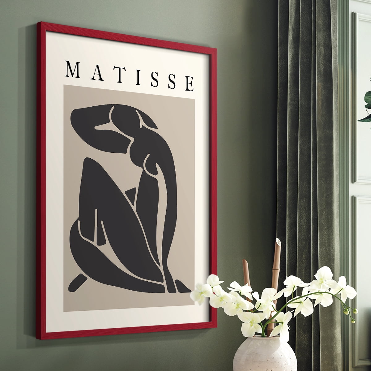 Matisse CCCLXXX in Red Solid Wood 8 x 10 Framed Print