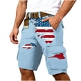 thumbnail image 7 of DIOAZUD Men's Outdoor Casual American Flag Cargo Shorts Patriotic Print Multi Pockets Loose Fit Lightweight Summer Wear, 7 of 7