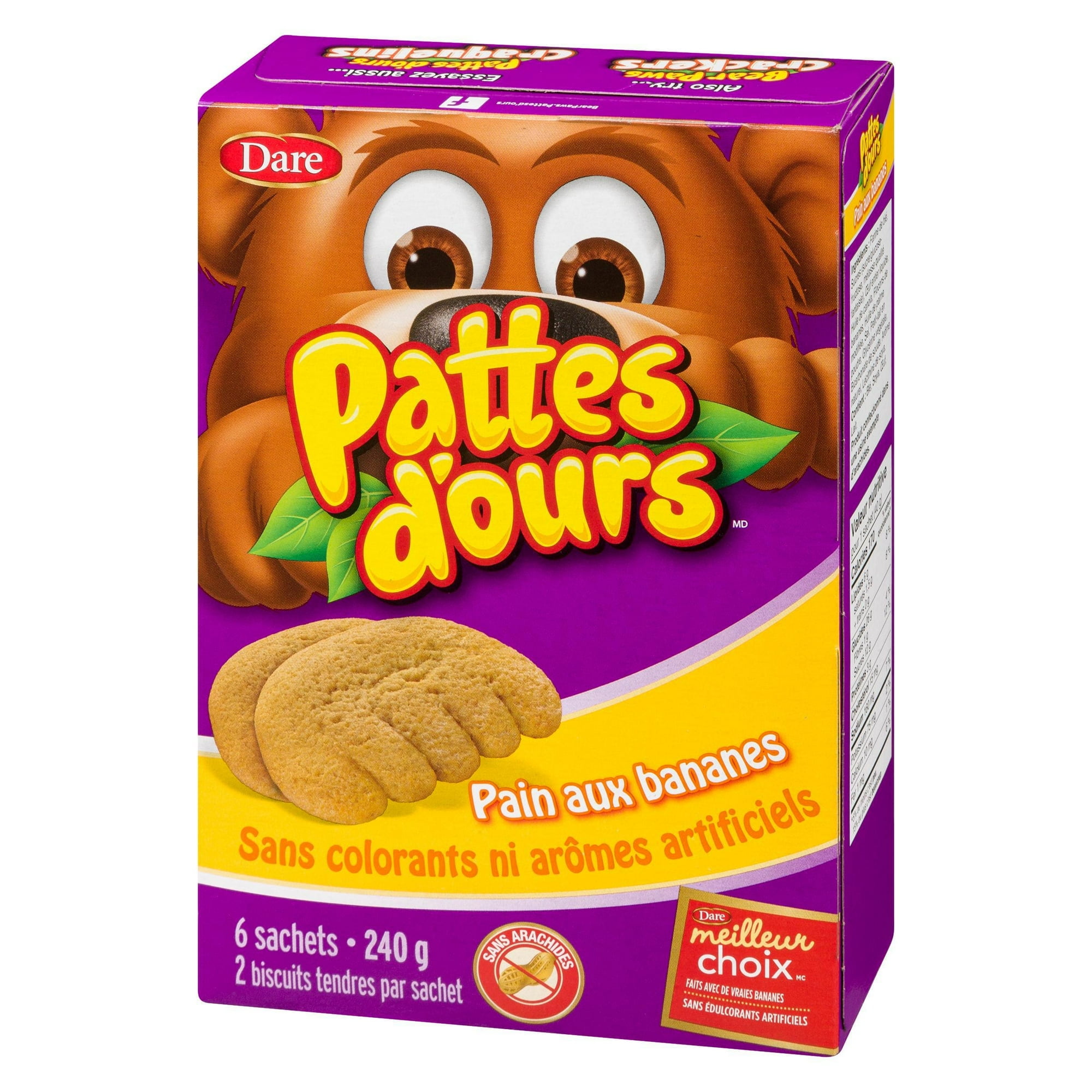 Bear Paws Banana Bread Cookies, Dare, 240 g