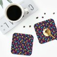 thumbnail image 4 of Pofeuu Skull rainbow color mushroom Print Coasters for Drinks, 4Pack PU Leather Coasters, Bar Drink Coasters for Tabletop Protection, Furniture from Damage-Square, 4 of 6