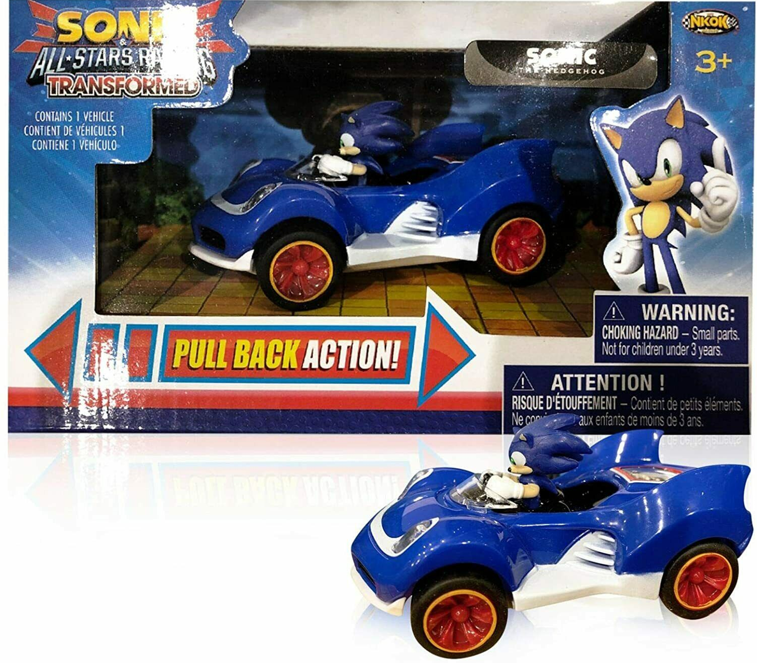 B1 Sonic the Hedgehog Racing Pull Back Race Action Car Figure Gift Toy Kids