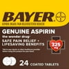 Genuine Bayer Aspirin Pain Reliever / Fever Reducer 325mg Coated Tablets, 24 Ct