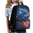 thumbnail image 2 of Uorisanigo Cool Wolf Boys Girls School Backpack Large Capacity School Bag Holiday Travel Bookbag Outdoor Daypack for 5-13 Year Old with Water Bottle Pockets, 2 of 6