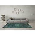 thumbnail image 3 of Ahgly Company Indoor Rectangle Medallion Light Blue Traditional Area Rugs, 2' x 3', 3 of 4