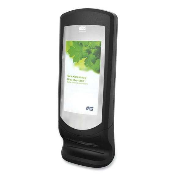 Tork 6332000 9.25 in. x 9.25 in. x 24.5 in. Xpressnap Stand Napkin Dispenser - Black