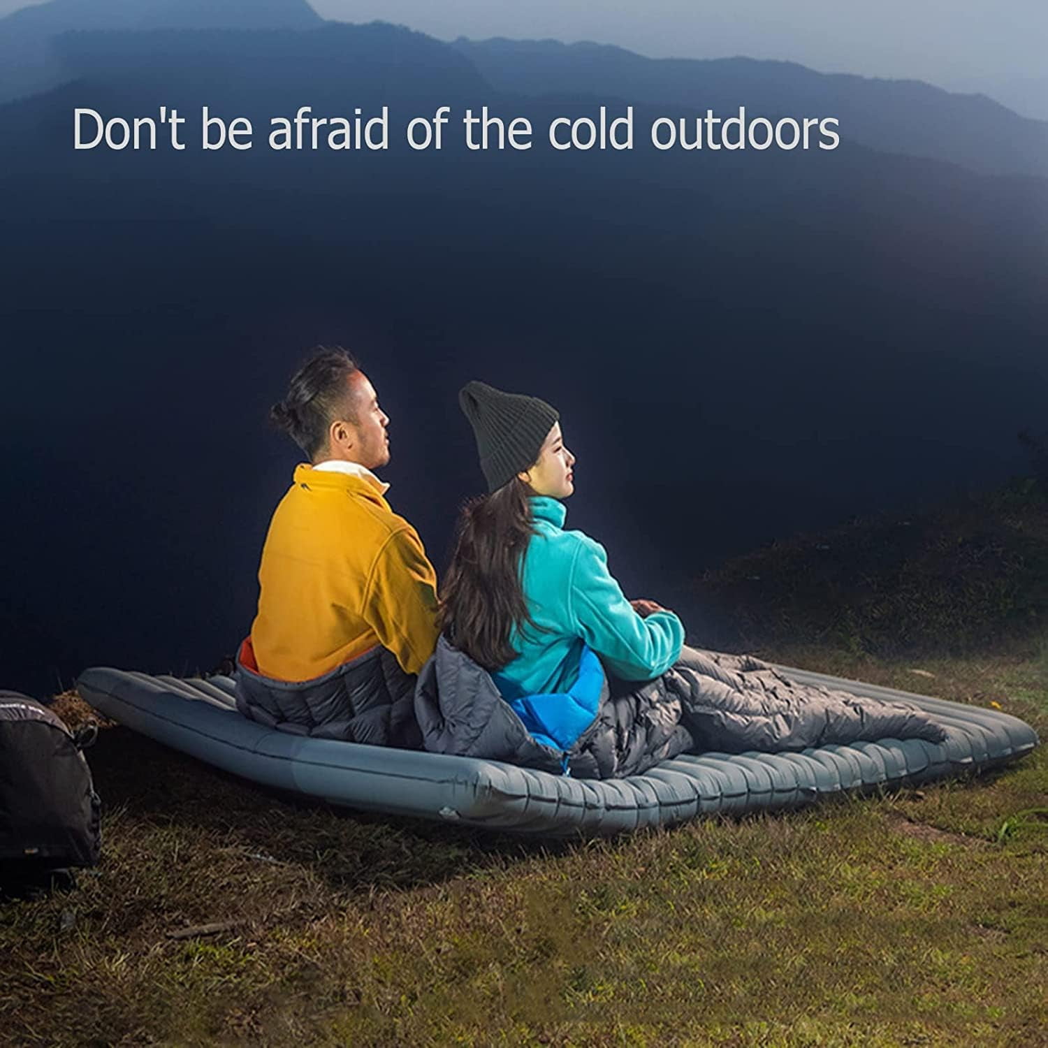Sleeping Bag for Adults Single Spring Autumn Outdoor Camping Sleeping Bag Lightweight Carry Bag Storage Pockets，Orange