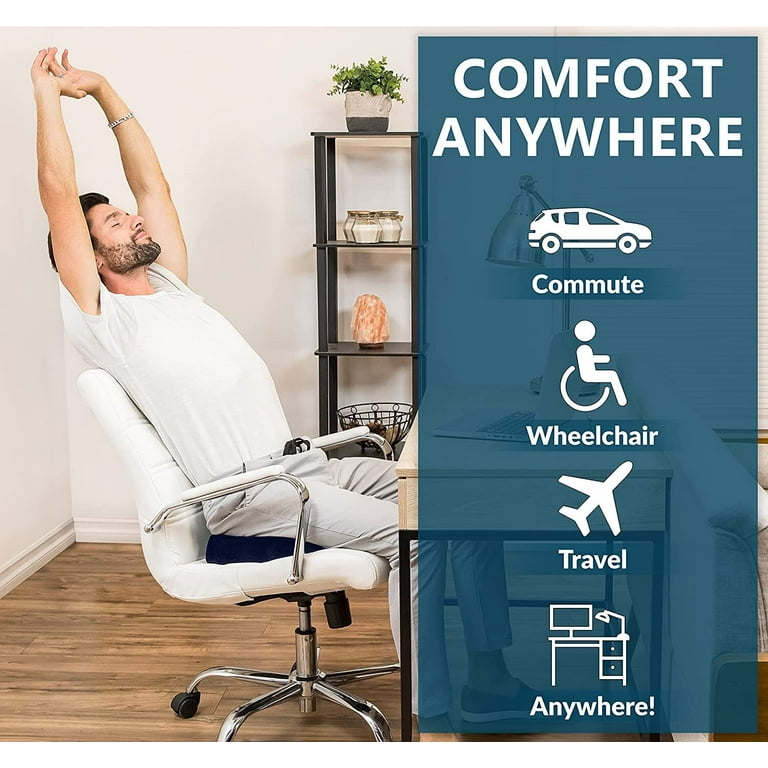 Gel Enhanced Chair Cushion Non Slip Orthopedic Gel Memory Foam Coccyx Cushion for Tailbone Pain Office Chair Car Seat Cushion Sciatica Back Pain Relief Walmart