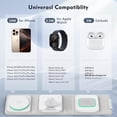 thumbnail image 2 of Wireless Charger for - 3 in 1 Charging Station for Apple Multiple Devices, Foldable Magnetic Mag-Safe Travel Charging Pad for iPhone 16 15 14 13 12 Pro Max Plus iwatch Watch & Airpods, 2 of 7