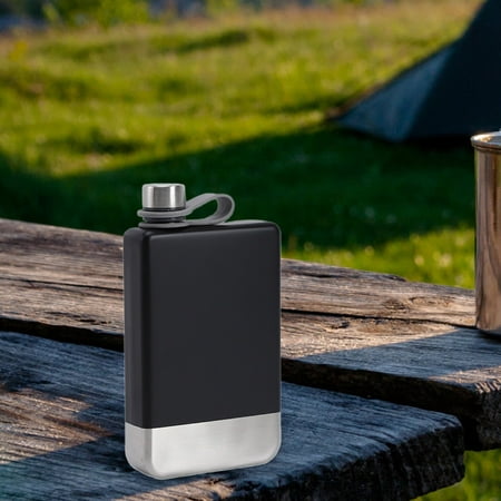 

suidie 9 Oz Leak-proof Hip Flask with Screw Down Cap 304 Stainless Steel Tour Whiskey Wine Hip Flask for Travel