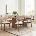 thumbnail image 1 of MALOL Wooden Dining Chairs Set of 6, Modern Fabric Upholstered Kitchen Side Chairs, Farmhouse Dining Room Chair Thick Padded with Foot Pegs, Beige, 1 of 11