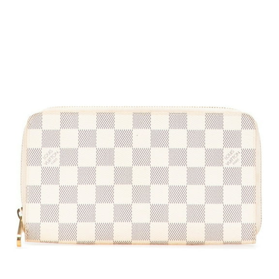 Pre-Owned Louis Vuitton Damier Zippy Organizer Round Zipper Long Wallet N60012 Azur Leather...