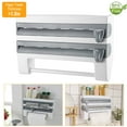 thumbnail image 2 of Xilee Kitchen Roll Dispenser Rack 3 in 1 Wrap Organizer with Cutter Includes 2 Rolls of Plastic Wrap and Aluminum Foil Dispenser,Wall Mount Kitchen Wrap Dispenser - Fits 12" Roll, White, 2 of 7