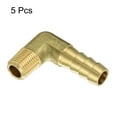 thumbnail image 3 of Brass Hose Barbed Elbow Fitting, 5 Pack 5/16" Barbx1/8" NPT Male 90 Degree, 3 of 6