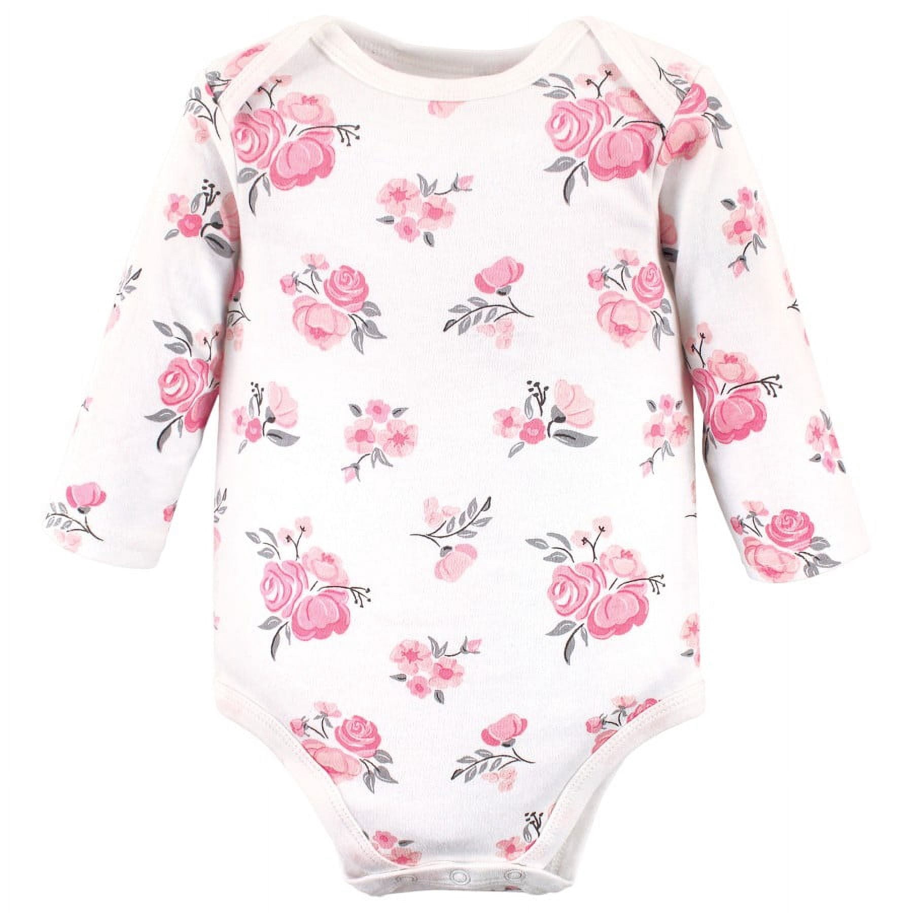Hudson Baby Cotton Long-Sleeve Bodysuits, 3-Pack, Newborn- 24 Months