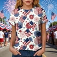 thumbnail image 5 of felwors Women's Patriotic USA Flag & Bald Eagle Fireworks T-Shirt – Short Sleeve Crew Neck Casual 4th of July Tee for Outdoor Gatherings (Light Blue, XL), 5 of 8