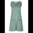 thumbnail image 2 of Vestidos de Mujer Sin Mangas con Cuello en V y Bolsillos, Verde S, 2 of 5
