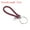 Dark Red, variant on Braided Leather Keychain with Stainless Steel Key Ring Sleeve, PU Woven Wristlet Lanyard, Golden 2 Pack