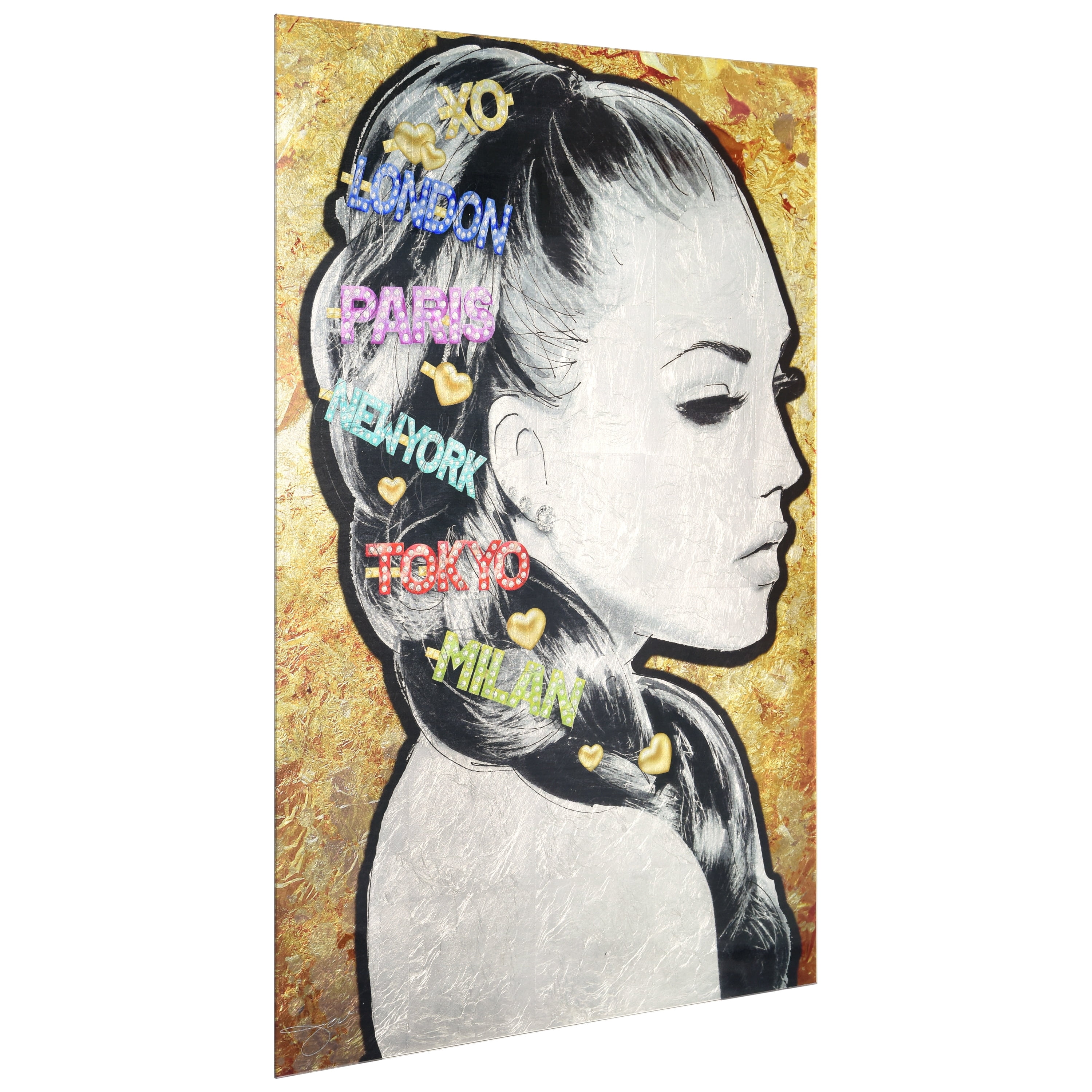 "City Clips" Reverse Printed Tempered Glass with Silver Leaf
