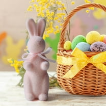 Easter Decoration Flocked Bunny Ornaments Spring Table Centerpieces Indoor Suitable For Home And Party