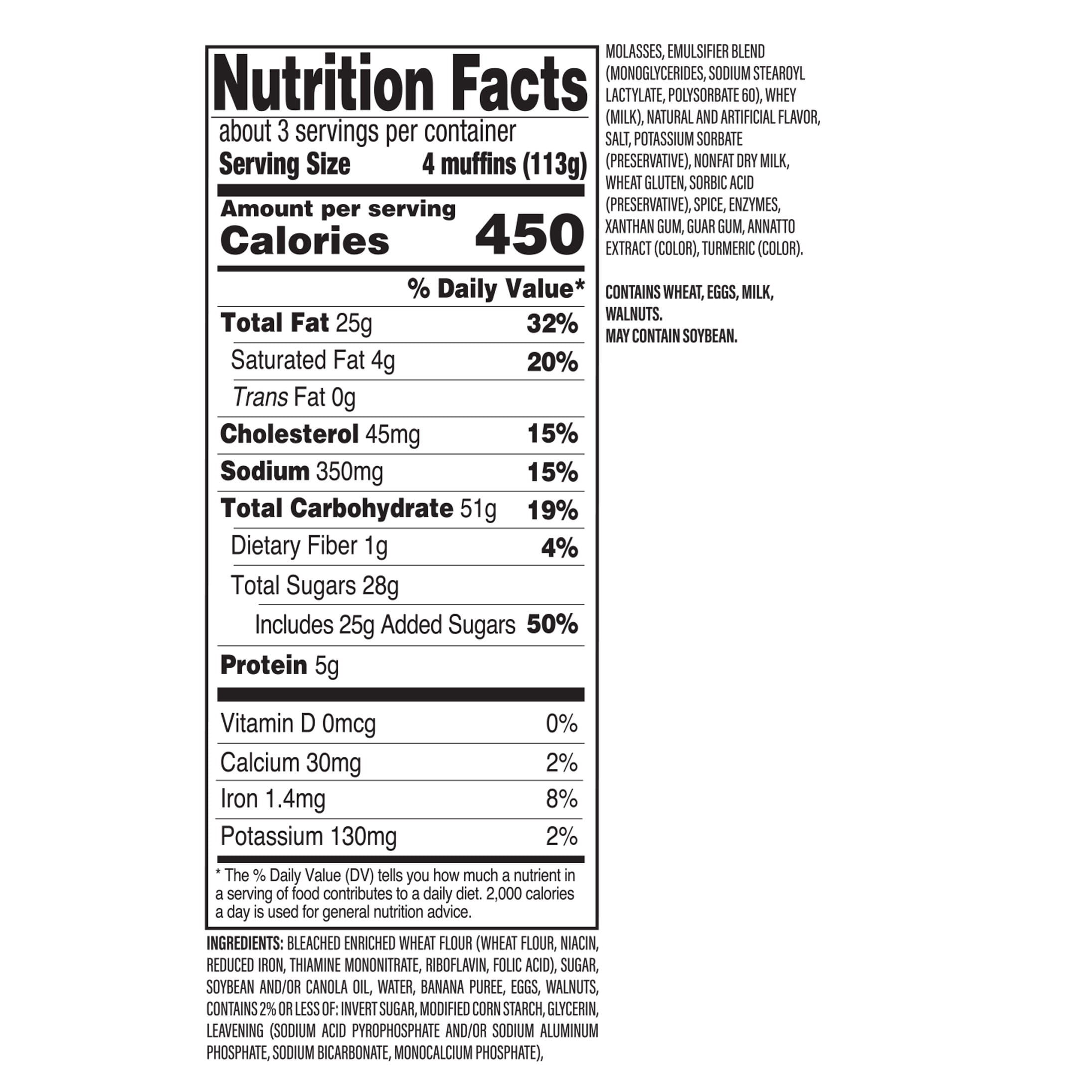 Unbranded Banana Nut Mini Muffins, 12 oz, 12 Count (Bakery Fresh, Breakfast Pastry)