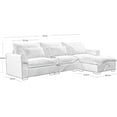 thumbnail image 2 of Sectional Sofa Couch with Ottoman, 86.8" Modern L Shaped Cloud Couch with Storage, Comfy Corduroy Upholstered Oversized Loveseat Chaise Lounges, Sleeper Sofa for Living Room, Apartment, Office, Blue, 2 of 9