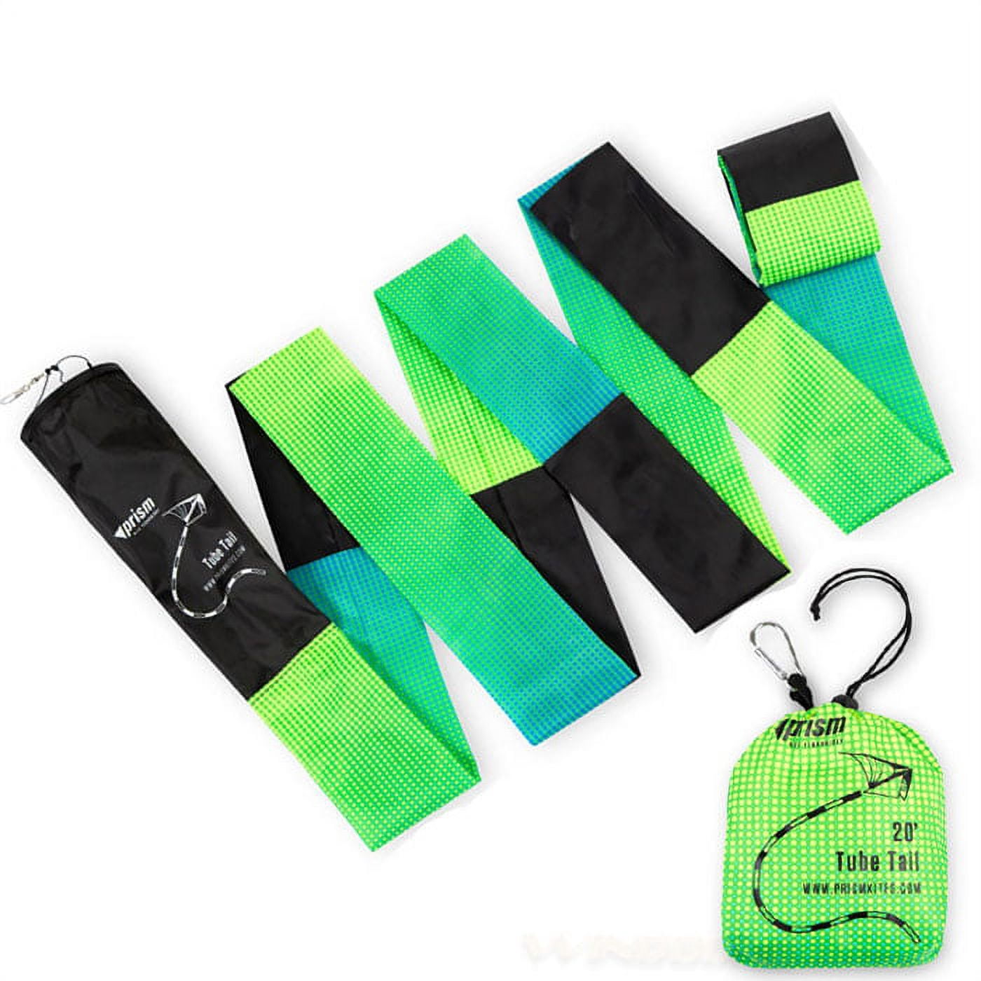 Prism Synapse 140 Foil Kite Bundle with Aurora Green 20ft Tube Tail Accessory plus WBK Decals & Key Fob
