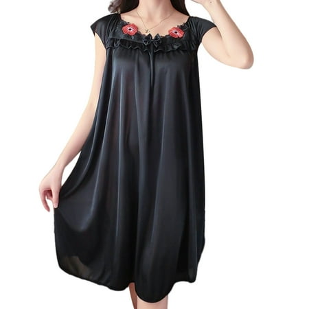 

Girl s Nightgown for Summer Short Sleeve Lace Floral Embroidery Pajama Dress