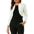 thumbnail image 1 of INSPIRE CHIC Chaqueta Bolero Corto de Manga Larga para Mujeres, Cuello Redondo, Ligera, Tejido de Punto, M Blanca, 1 of 8