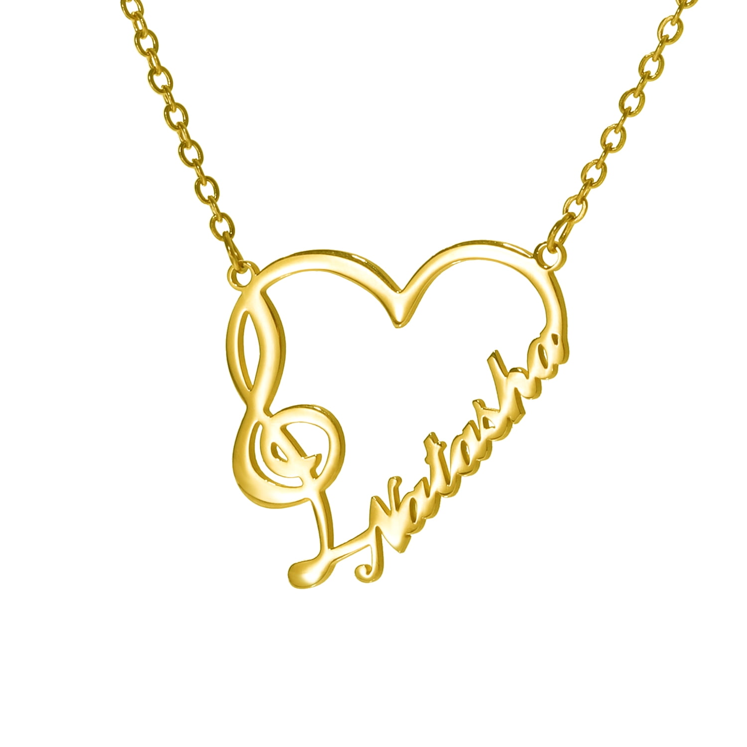 Gold name necklace with hotsell heart