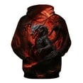 thumbnail image 2 of Rebaike Men's 3D Red Dragon Hoodie Gothic RPG Style Fantasy Fire Dragon Pullover Sweatshirt, 2 of 7