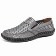 thumbnail image 5 of Men's Breathable Perforated Leather Loafers, Slip-On Casual Summer Driving Shoes, 5 of 8