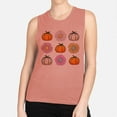 thumbnail image 2 of Fall Pumpkins and Flowers Women's Muscle Tank X-Large Desert Pink, 2 of 5