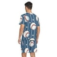 thumbnail image 2 of joogoo Men's Pajama Set Sport Baseball Star Stipes V-Neck Pj Shorts Set 2 Piece Loungewear Sleepwear M, 2 of 7
