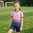 thumbnail image 6 of LIIPEE Summer Outfits For Boys Athleisure Gradient Color Short Sleeve Tees Solid Color Shorts 2 Piece Set Kids Quick Drying Breathable Sports Outfit Sets,13-14 Years, 6 of 6