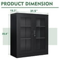 thumbnail image 3 of STANI Metal Storage Cabinets, Lockable 35.4" Steel Storage Cabinet with 2 Doors and 2 Adjustable Shelves for Garage, Home, Office, 3 of 6