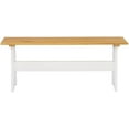 thumbnail image 3 of 42 x 12 x 17 Inch Solid Pine Wood Backless Bench, White and Honey Natural Finish, Rustic Dining Room or Entryway Seating, 3 of 10